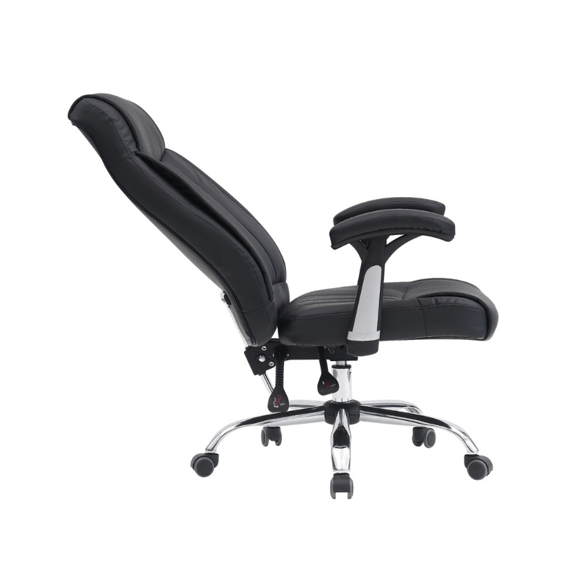 Silla gerencial Bayly negra con respaldo reclinable independiente con doble acolchado texturizado