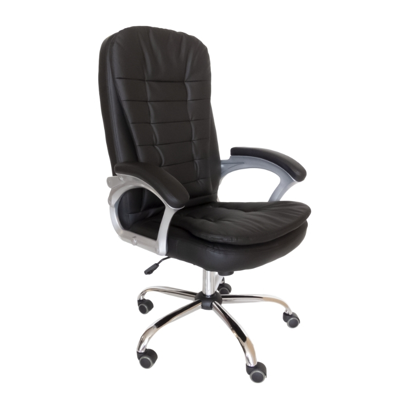 Silla gerencial Zurich negra con respaldo de doble acolchado