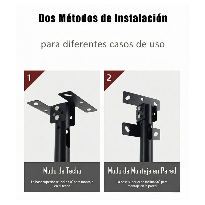 Soporte DN06 con instalación dual: modo techo y modo montaje en pared